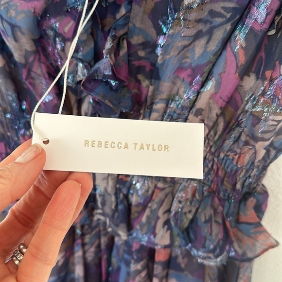 Rebecca Taylor Silk Floral Mini Dress NWT Small Summer Wedding Guest Vacay Party - Picture 7 of 10